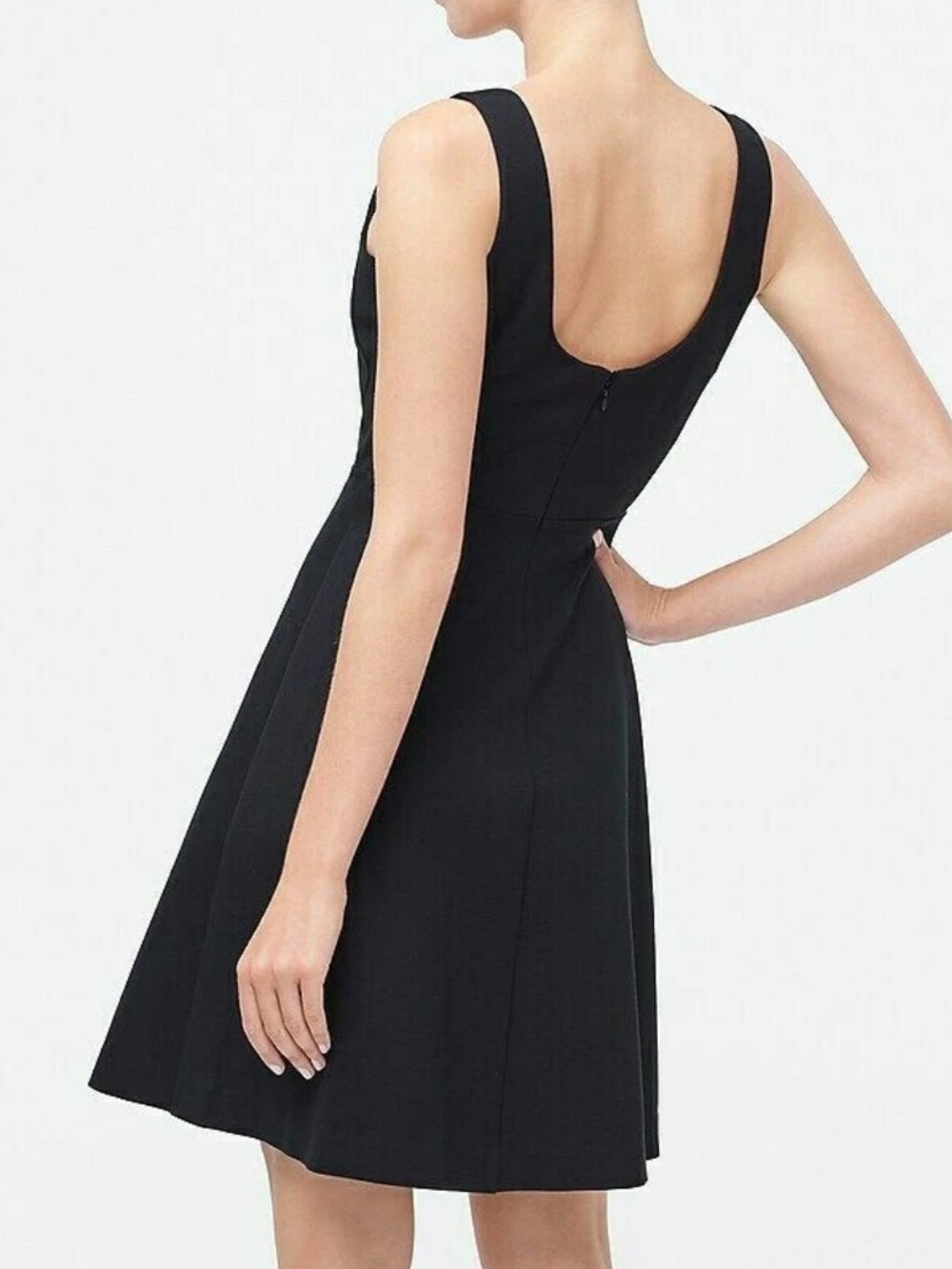 NWOT J.Crew Black Sleeveless Strappy A-line Swing Dress Size Small S MRP $89.50 - Picture 2 of 4